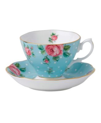 Polka Blue Cup and Saucer 