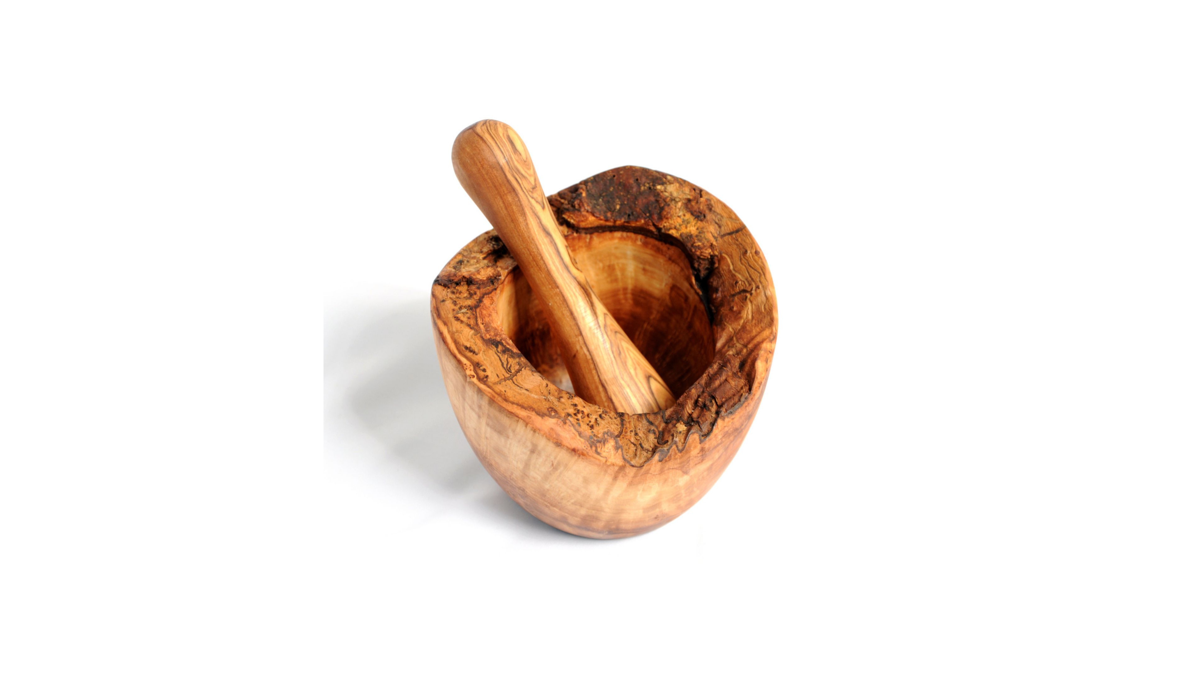 BeldiNest Olive Wood Rustic Edge Pestle and Mortar