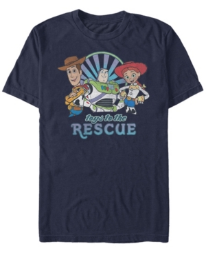 Disney Pixar Men's Toy Story Buzz Woody Jesse Toys to the Rescue Short Sleeve T-Shirt