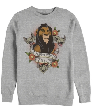 Disney Men's Lion King Scar Surrounded by Idiots Tattoo Crewneck Fleece