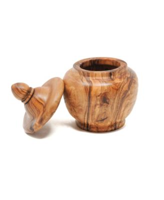 Olive Wood Acorn Sugar Bowl, Medium