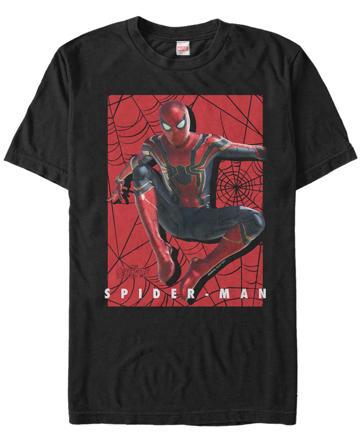Marvel Men's Spider-Man Jumping Web Slinger, Short Sleeve T-shirt - Black