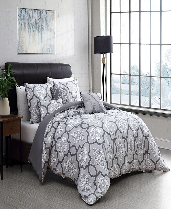 Geneva Home Fashion Lawton Reversible 6Piece King Comforter Set Macy's
