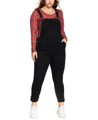 red plus size overalls