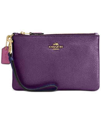 purple coach wristlet