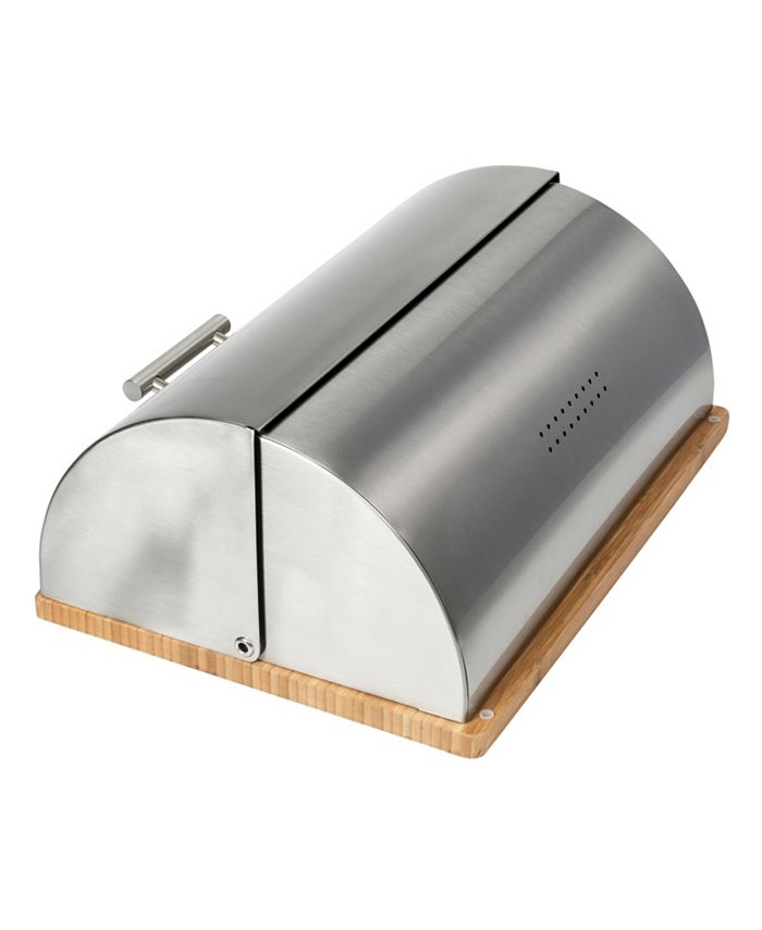 Honey Can Do Stainless Steel Bread Box with Bamboo Board Macy's