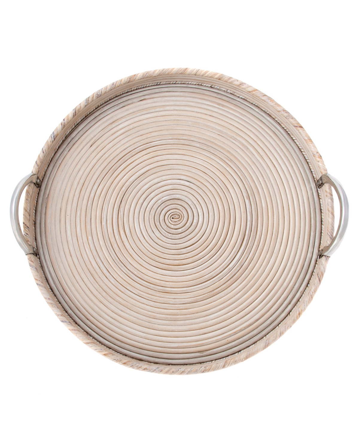 Shop Artifacts Trading Company Artifacts Rattan Sattu Collection Round Tray In Off-white