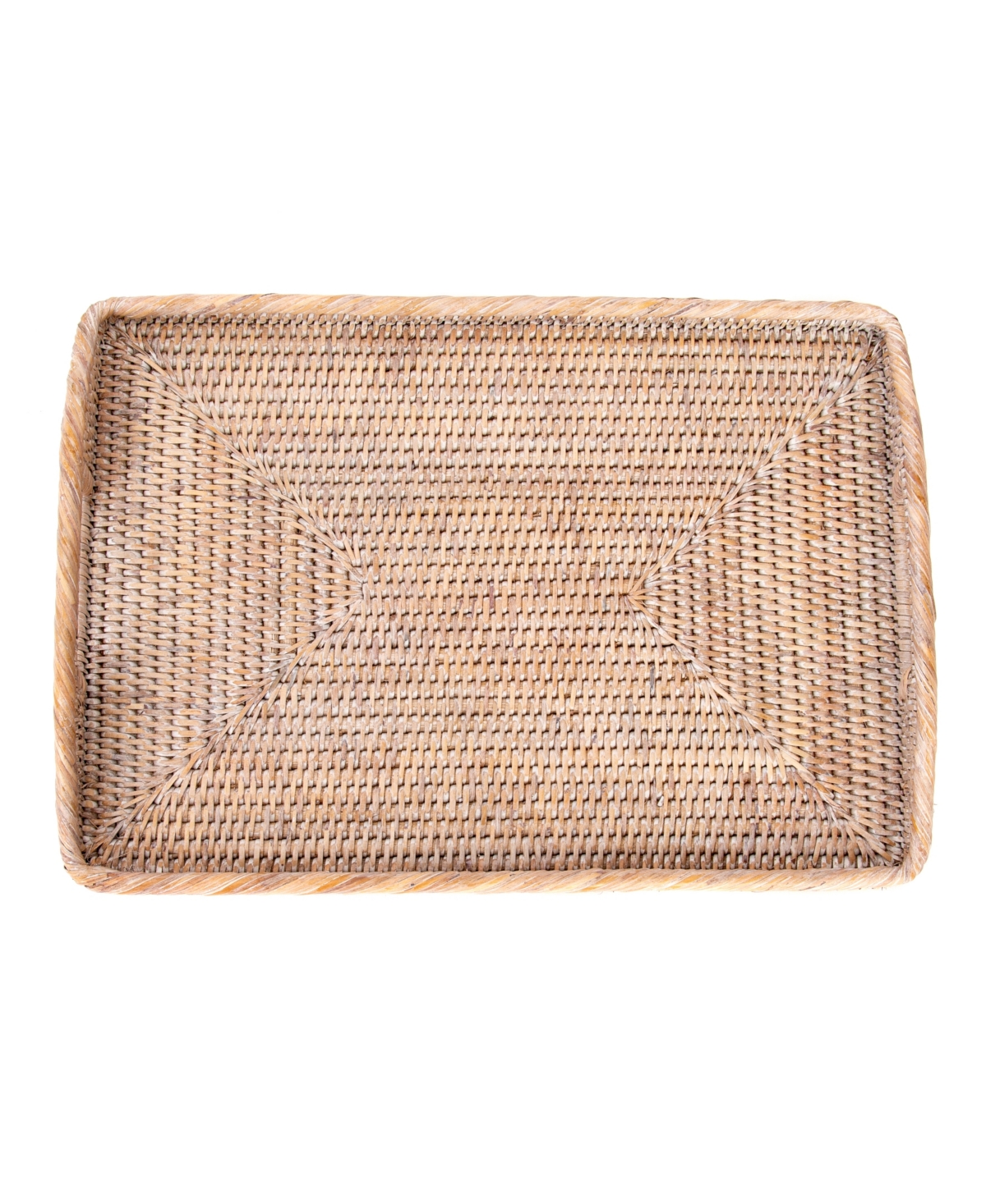 Shop Artifacts Trading Company Artifacts Rattan 14" Rectangular Tray In Off-white