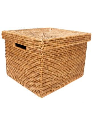rattan storage box with lid