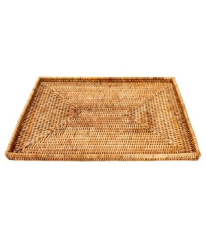 Artifacts Trading Company Artifacts Rattan Rectangular Flat Tray In Honey Brown