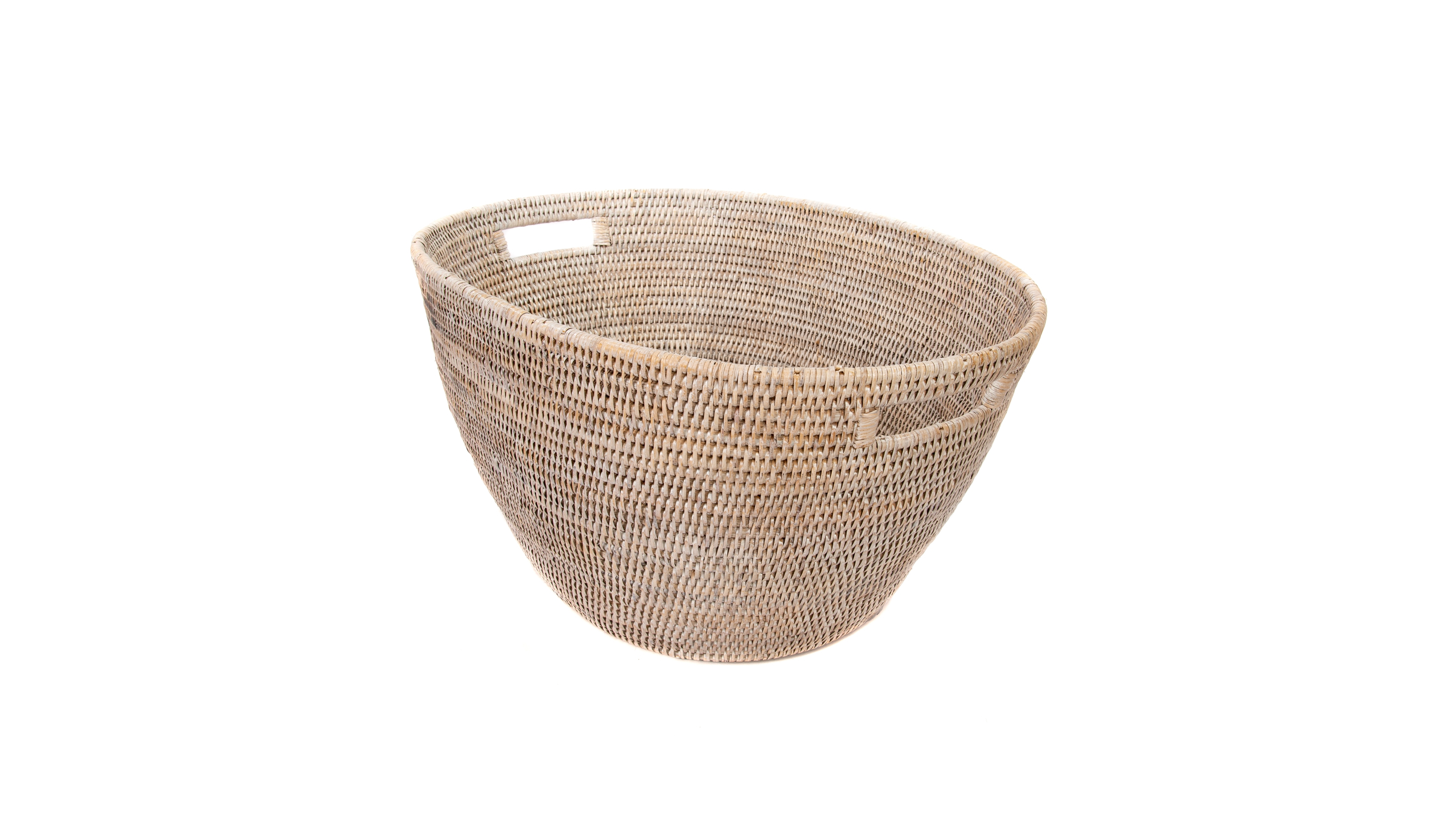Artifacts Trading Company Rattan Laundry Basket with Cutout Handles