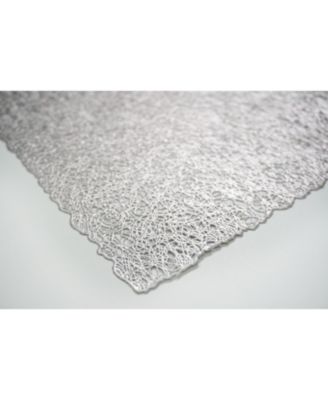 Reversible Metallic Lacey Place Mats Slip Resistant 12" x 18" Placemats - Set of 4