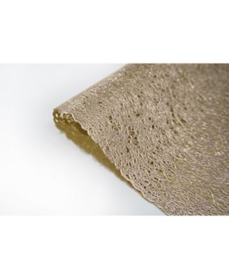 Reversible Metallic Lacey Place Mats Slip Resistant 12" x 18" Placemats - Set of 4