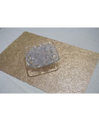 Reversible Metallic Lacey Place Mats Slip Resistant 12" x 18" Placemats - Set of 4