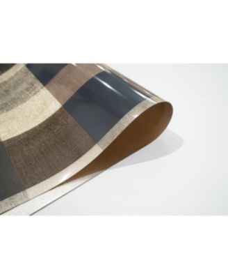 Reversible Metallic Place Mats Non-Slip Plaid Checker Dining Table 12" x 18" Placemats - Set of 4