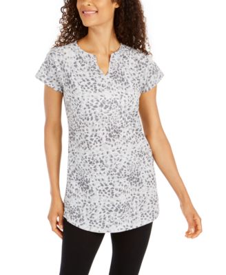 Ideology - Printed Split-Neck Tunic
