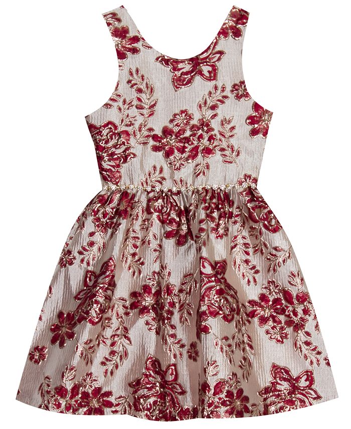 Rare Editions Little Girls Floral Brocade Dress - Macy's