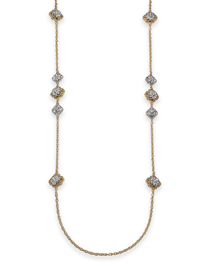 Charter Club - Two-Tone Crystal Palazzo Long Station Necklace, 42" + 2" extender