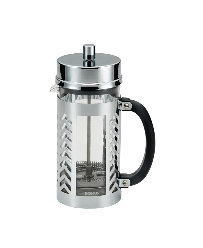 Bonjour - BonJour Glass and Stainless Steel Chevron 33.8-Oz. French Press