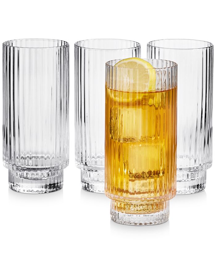 Hotel Collection Fluted Highball Glasses Set Of 4 Created For Macy S Macy S