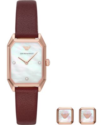 armani ladies watches leather strap