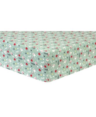 Reindeer & Gifts Flannel Crib Sheet
