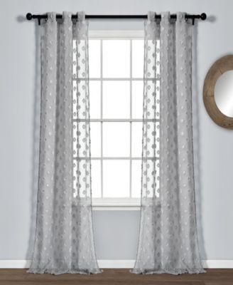 Lush Décor - Texture Dot Grommet Sheer 38"x84" Window Panel Set