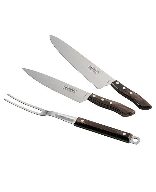 Tramontina 3 Piece Chef S Knife Set And Grill Fork Reviews Home Macy S