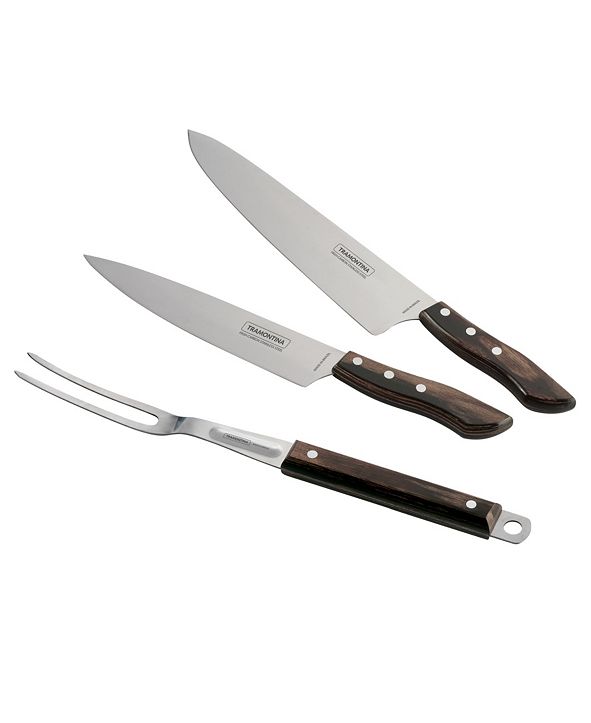 Tramontina 3 Piece Chef's Knife Set and Grill Fork & Reviews Home