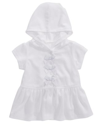 First Impressions - Baby Girls Hooded Bow-Front Swim Coverup
