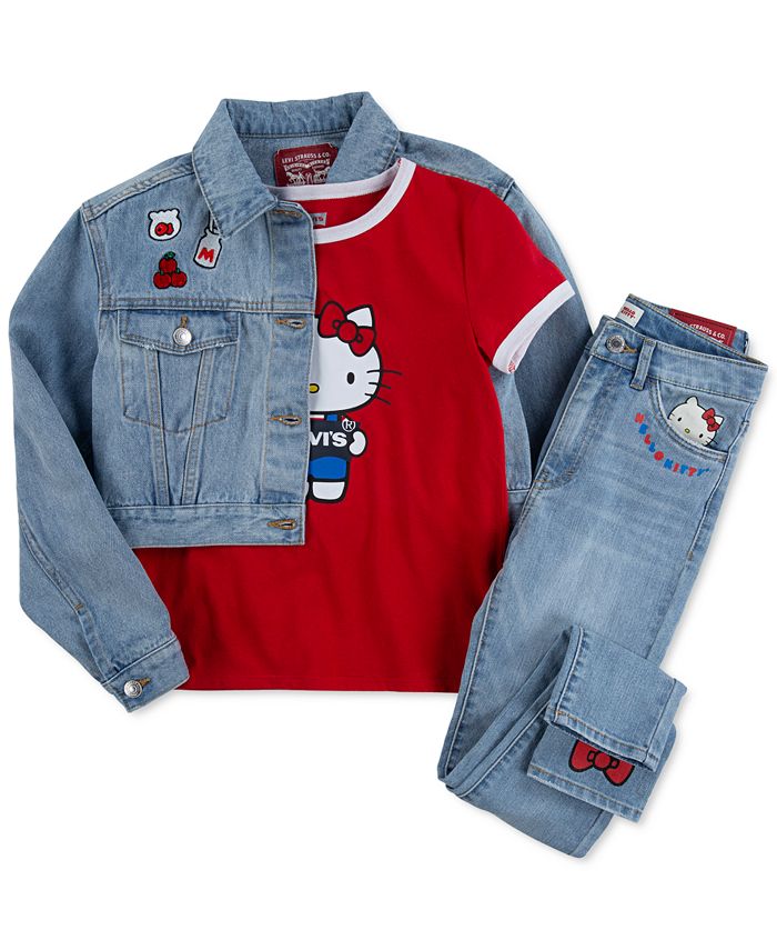 Levi's x Hello Kitty Toddler Girls Trucker Jacket, T-Shirt & Jeans &  Reviews - Sets & Outfits - Kids - Macy's