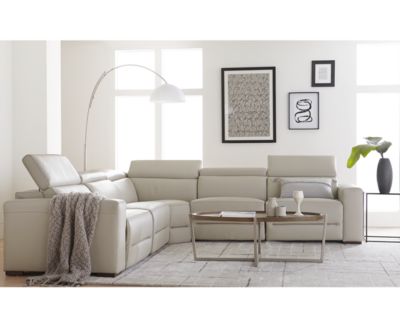 Nevio 5 piece leather sectional discount