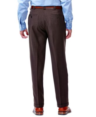 Men's ECLO Stria Classic Fit Pleated Hidden Expandable Waistband Dress Pants