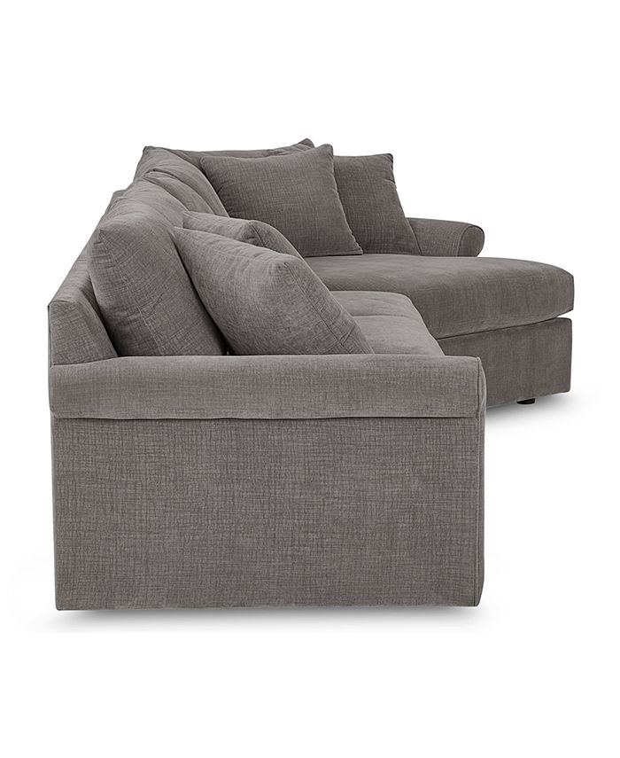 Furniture CLOSEOUT! Wedport 3Pc. Fabric Sectional with Cuddler Chaise
