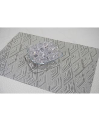  Diamond Woven Textilene Waterproof, Heat & Stain Resistant Washable Placemat 13x19'' - Set of 6