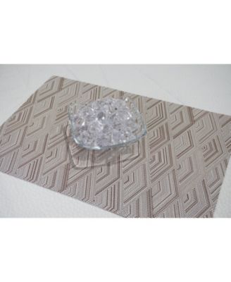  Diamond Woven Textilene Waterproof, Heat & Stain Resistant Washable Placemat 13x19'' - Set of 6