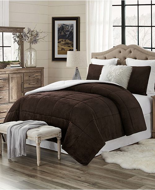 Cathay Home Inc Plush Faux Fur And Sherpa Reversible Full Queen