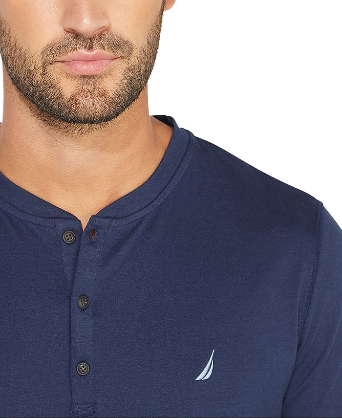 Nautica Men's Soft, Breathable Long Sleeve Henley Pajama Shirt - Macy's