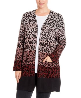 macy's leopard print cardigan