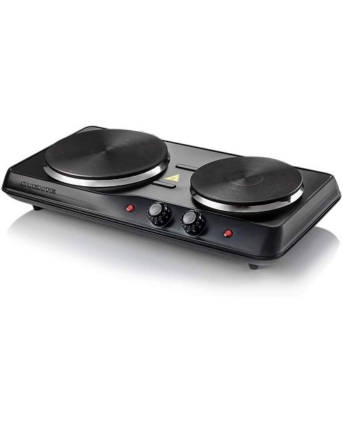 Ovente Electric Double Burner With Adjustable Temperature Control