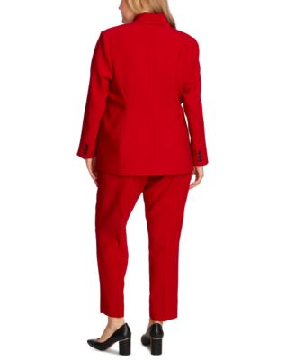 Plus Size One-Button Notch-Collar Blazer