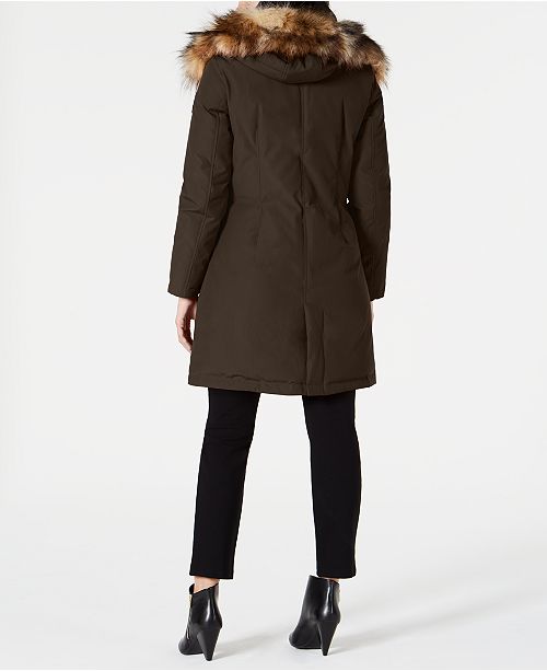 Vince Camuto Hooded Faux Fur Trim Down Parka Reviews Coats Women Macy S