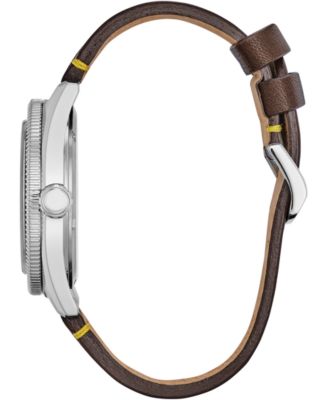 Mickey Mouse Classic Brown Leather Strap Watch 43mm