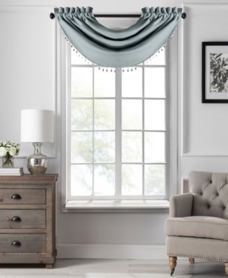 Elrene Home Fashions - Vanderbilt Beaded Waterfall Valance, 42"x22"