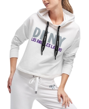 Dkny Women S Los Angeles Lakers Maddie Hoodie In White Modesens