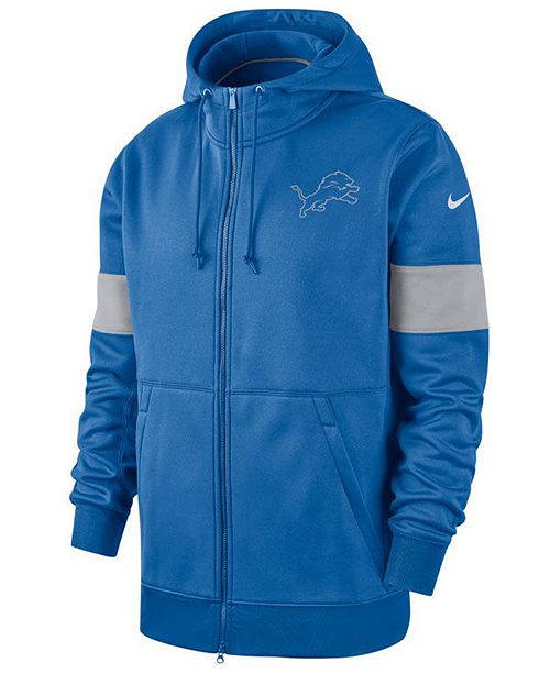 Nike Men S Detroit Lions Sideline Full Zip Therma Hoodie