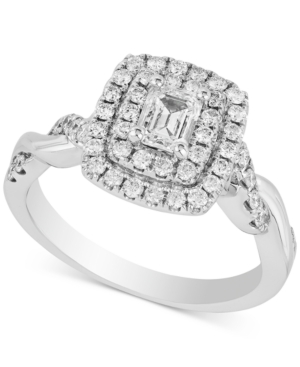 image of Diamond Square Cluster Statement Ring (1 ct. t.w.) in 14k White Gold