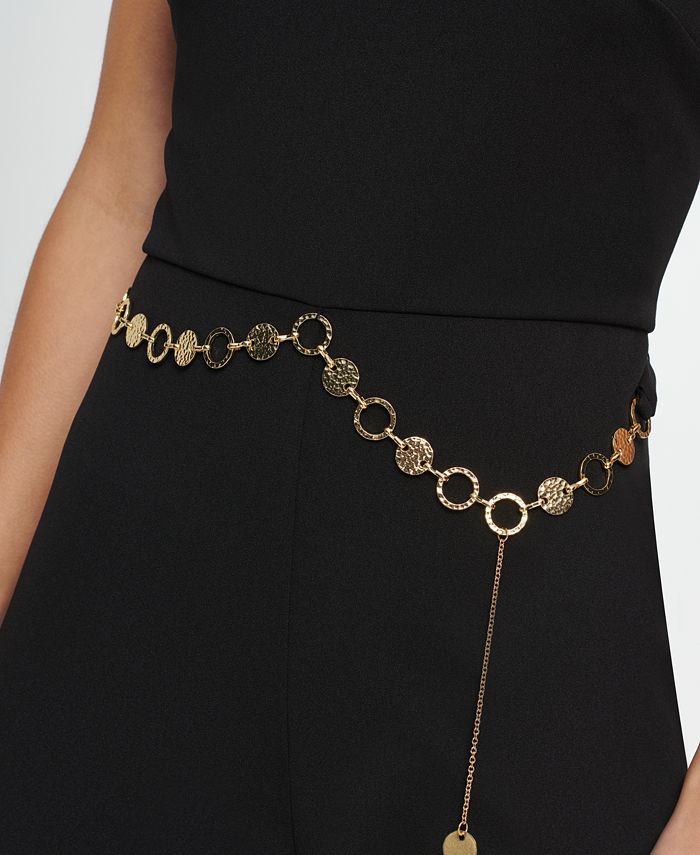 DKNY Gold Link Belt Jumpsuit - Macy's