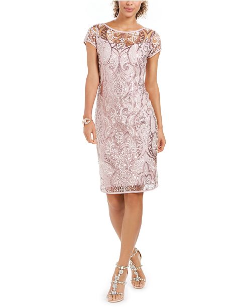 Connected Embellished Lace Dress & Reviews - Dresses - Women - Macy's