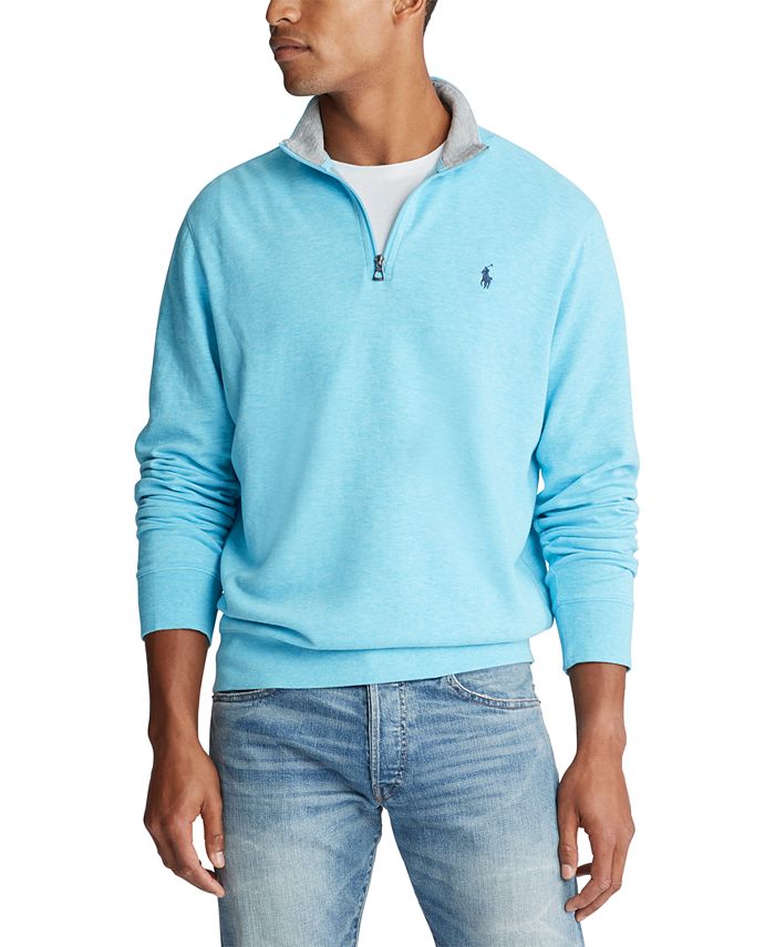Polo Ralph Lauren Men's Big & Tall Luxury Jersey Quarter-Zip Sweater ...